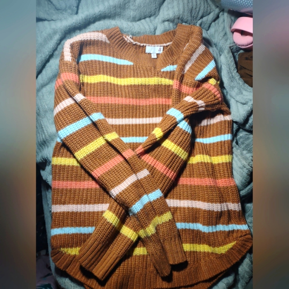 Brown striped sweater